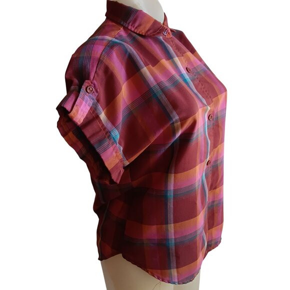 Vintage Womens Top Small 1970s Cottage Core Shirt Fall Rustic Plaid Spare Parts - Picture 3 of 5